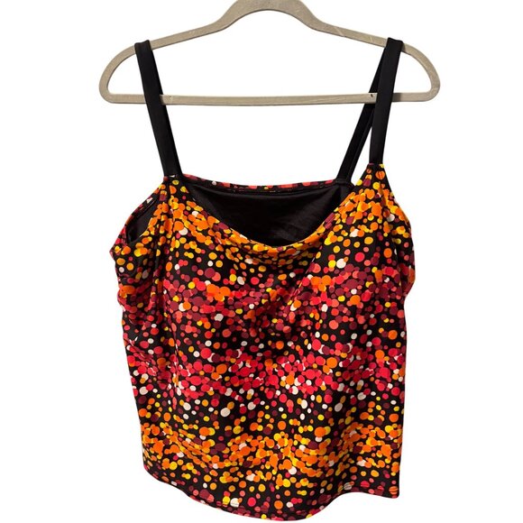 Delta Burke Womens Swim Tank Top Size 20W Multicolor Dot Pattern Nylon/Spandex B - Picture 1 of 11